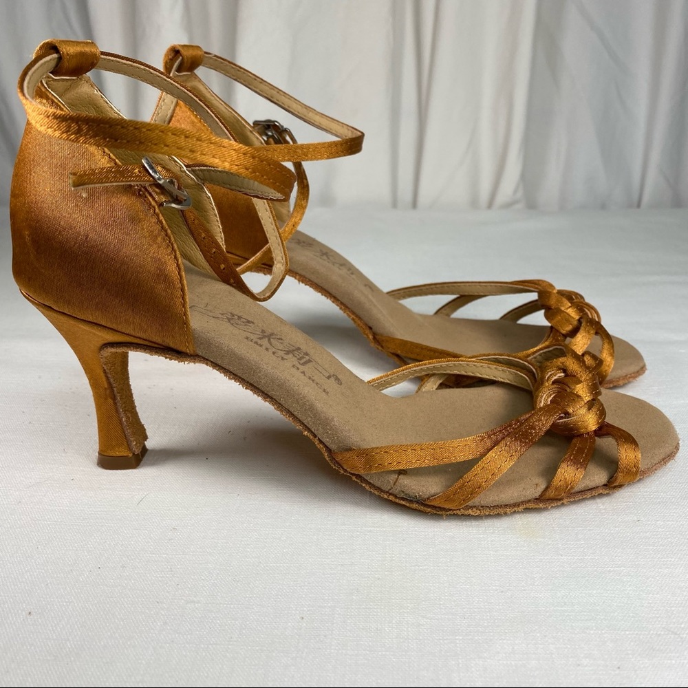 Latin Rhythm Dance Shoes - International 3" Heel “Emily” Dark Tan Women's Size 9